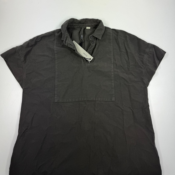 Damir Doma Silent Polo Shirt Dress Cap Sleeve Ash Gray Moleskin Cotton Jersey S - Picture 2 of 15